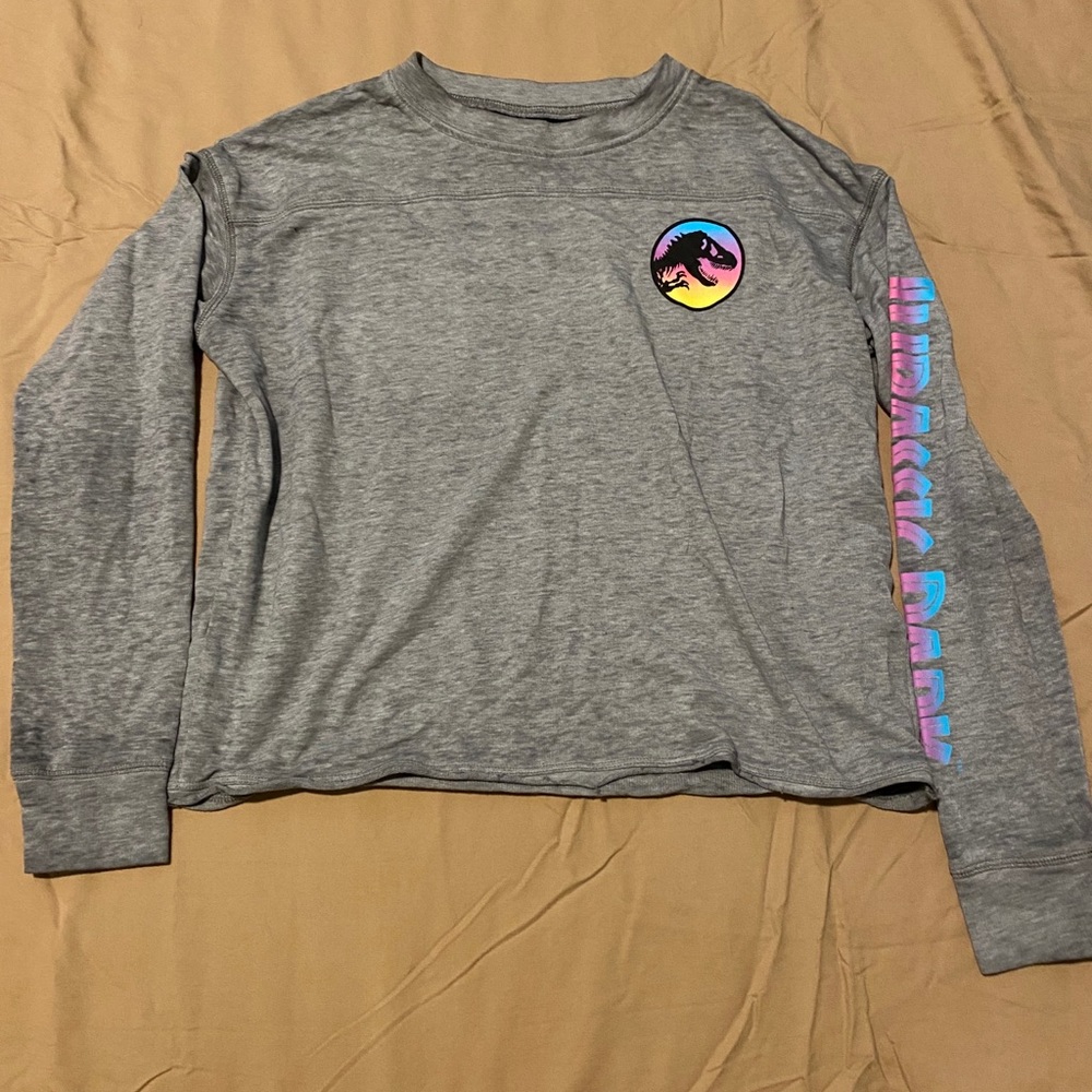 Gray Jurassic park long sleeve